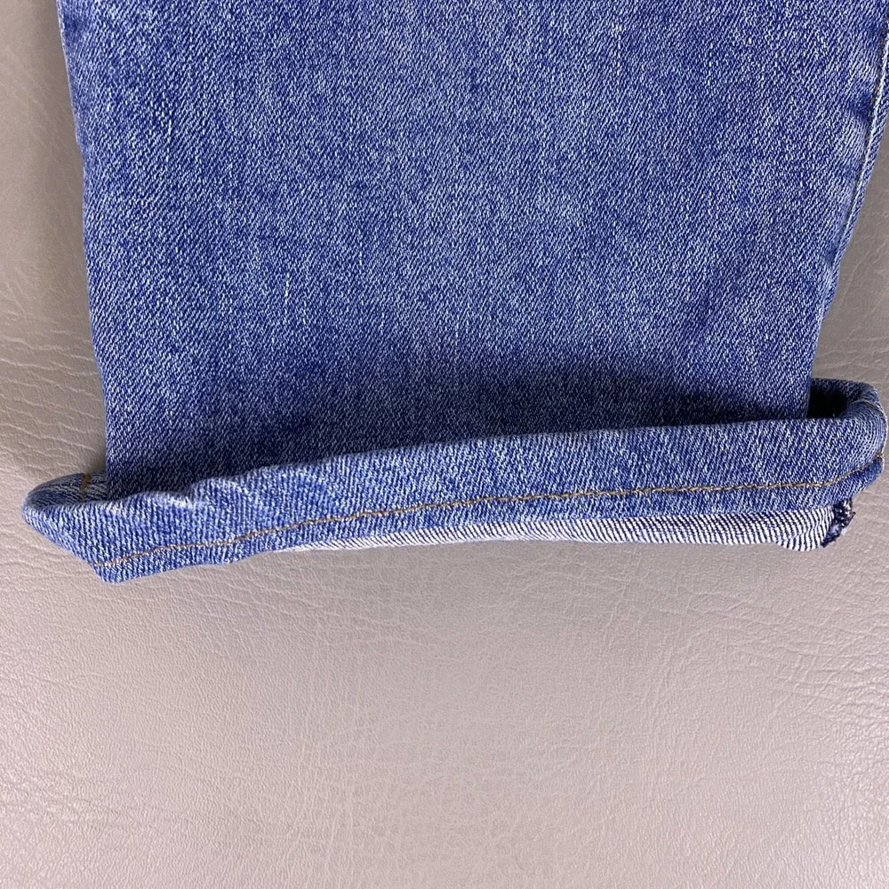 Lands End Square Rigger Jeans Mens Size 38 Blue Medium Wash Straight Stretch